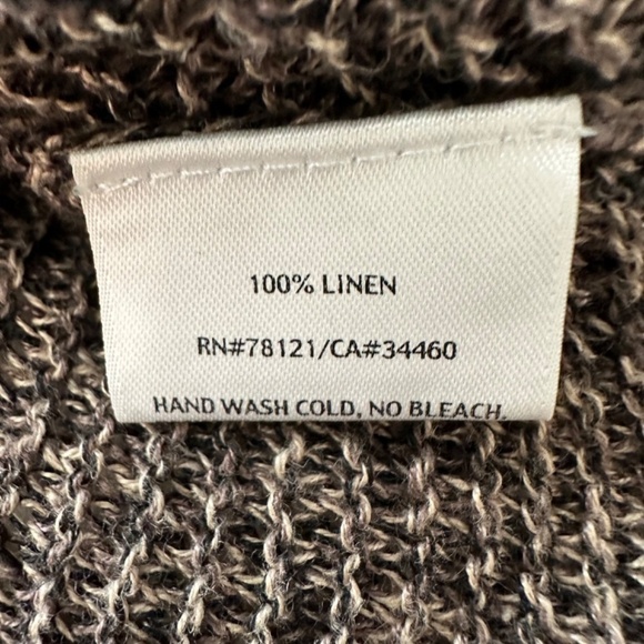 Eileen Fisher Women's S Linen V-Neck Knit Top 3/4 Sleeves Beach Boho Lagenlook - Picture 14 of 16